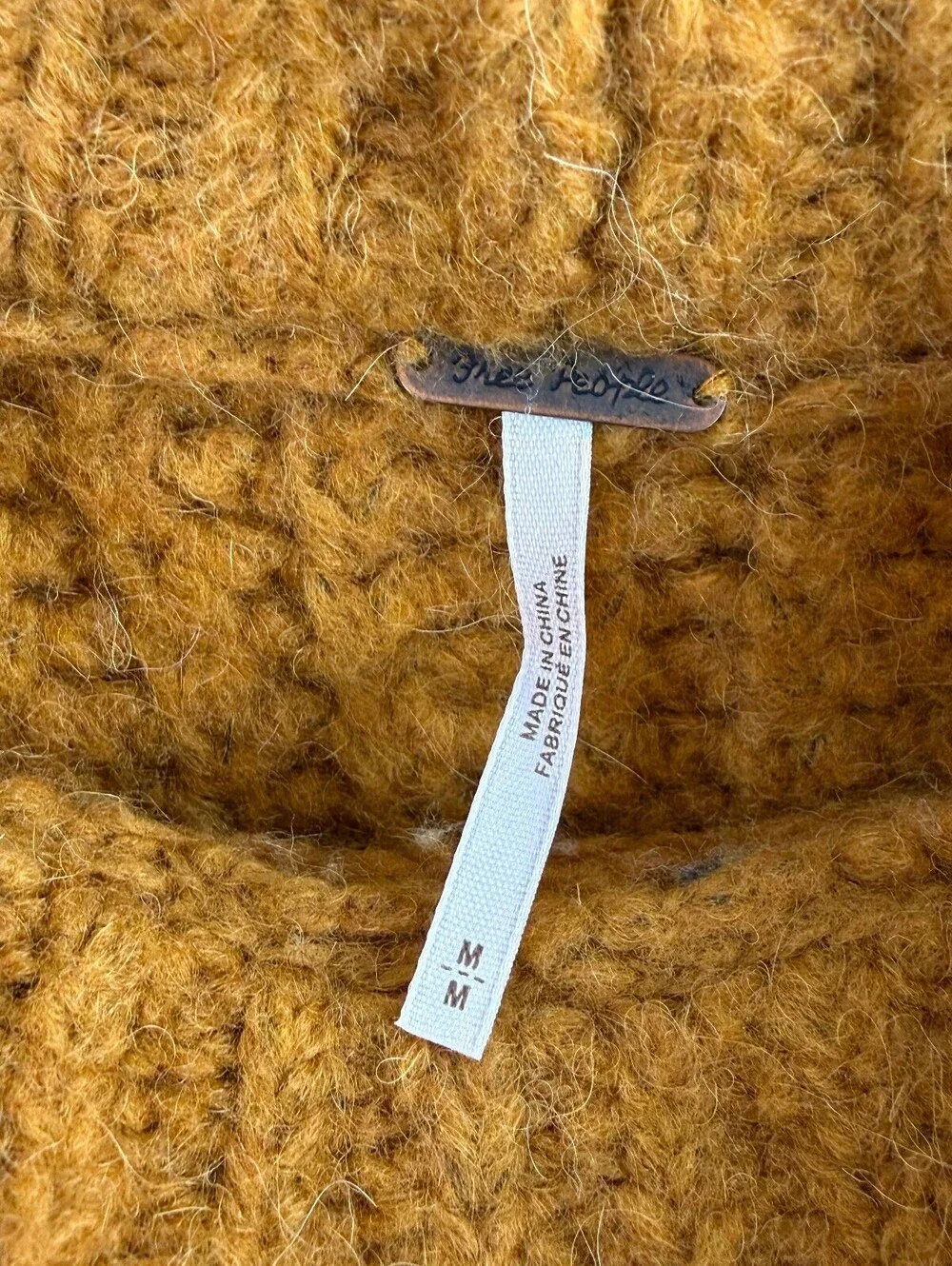 Free People Yellow and Gray Wool Blend Alpine Cropped Sweater - Size - Medium